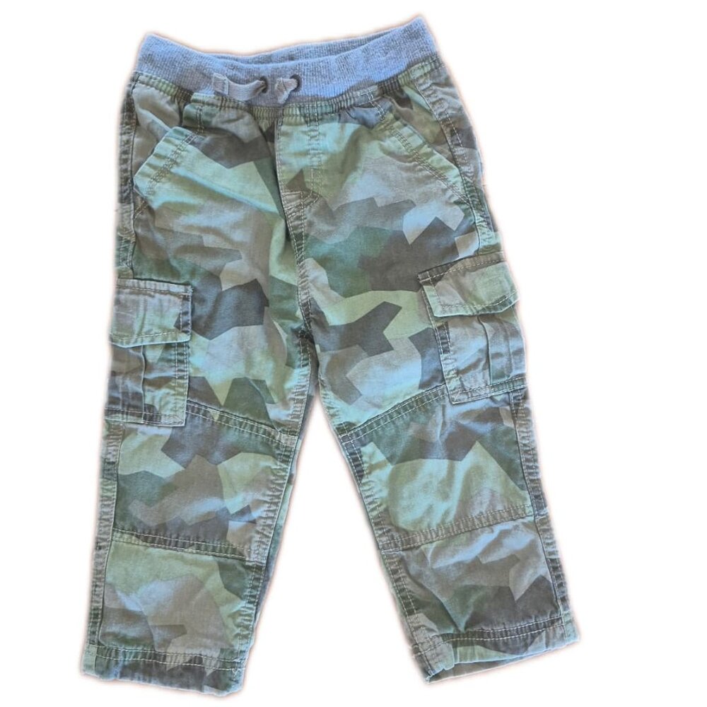Hanna Andersson Size 2T Toddler Pants Lined Camo Cargo Pockets